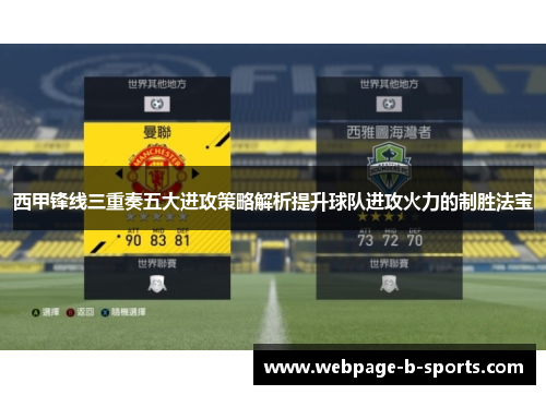 西甲锋线三重奏五大进攻策略解析提升球队进攻火力的制胜法宝